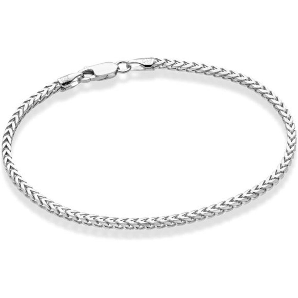 Miabella Solid 925 Sterling Silver Italian 2.5mm Franco Square Box Link Chain